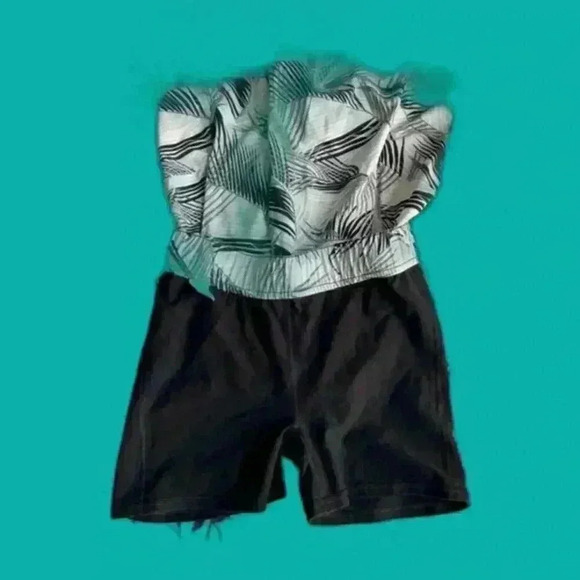 T for Talbots Grey/Black Palm Tree Print Athletic Skort Sz. SP - Picture 3 of 11